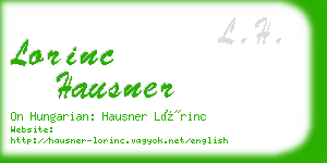 lorinc hausner business card